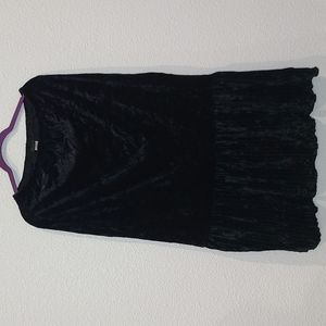 Lapis black crushed velvet skirt large